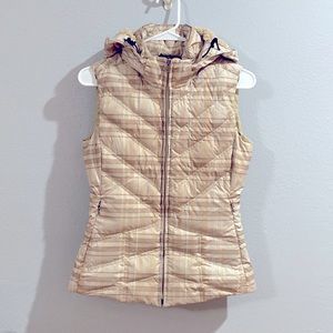Patagonia Down Vest in Cream Plaid